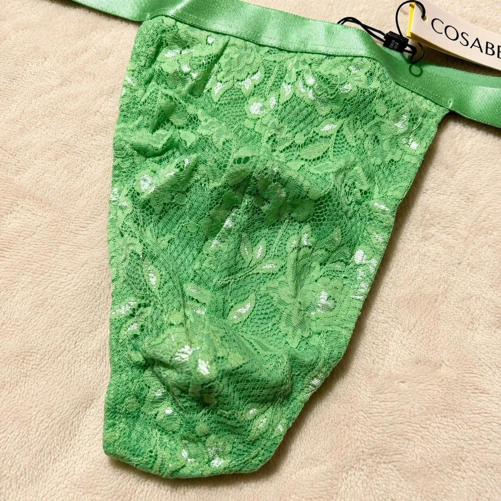 COSABELLA Men's Italian Thong Ghana Green Lace Underwear - Size XL / NWT‎